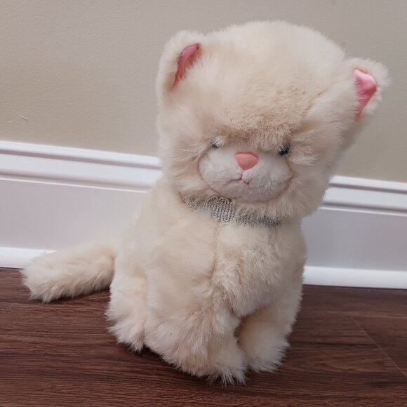 1985 24K Polar Puff Cat 4603 Plush Stuffed Animal Pink Effects 11” - Picture 1 of 6